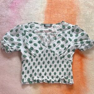 Boutique Polka Dot Cropped Top